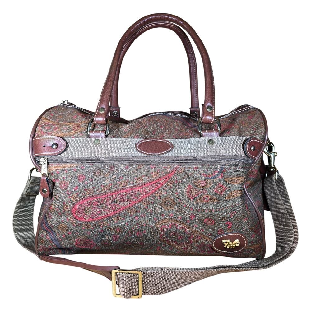 Vintage DVF Diane Von Furstenberg Paisley Travel Bag Carry-on Weekend Strap